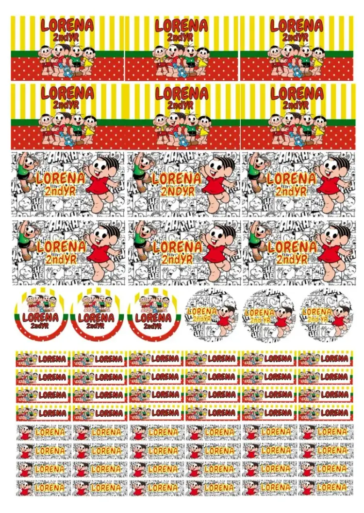 School Label Turma Da Mônica Tag invitation