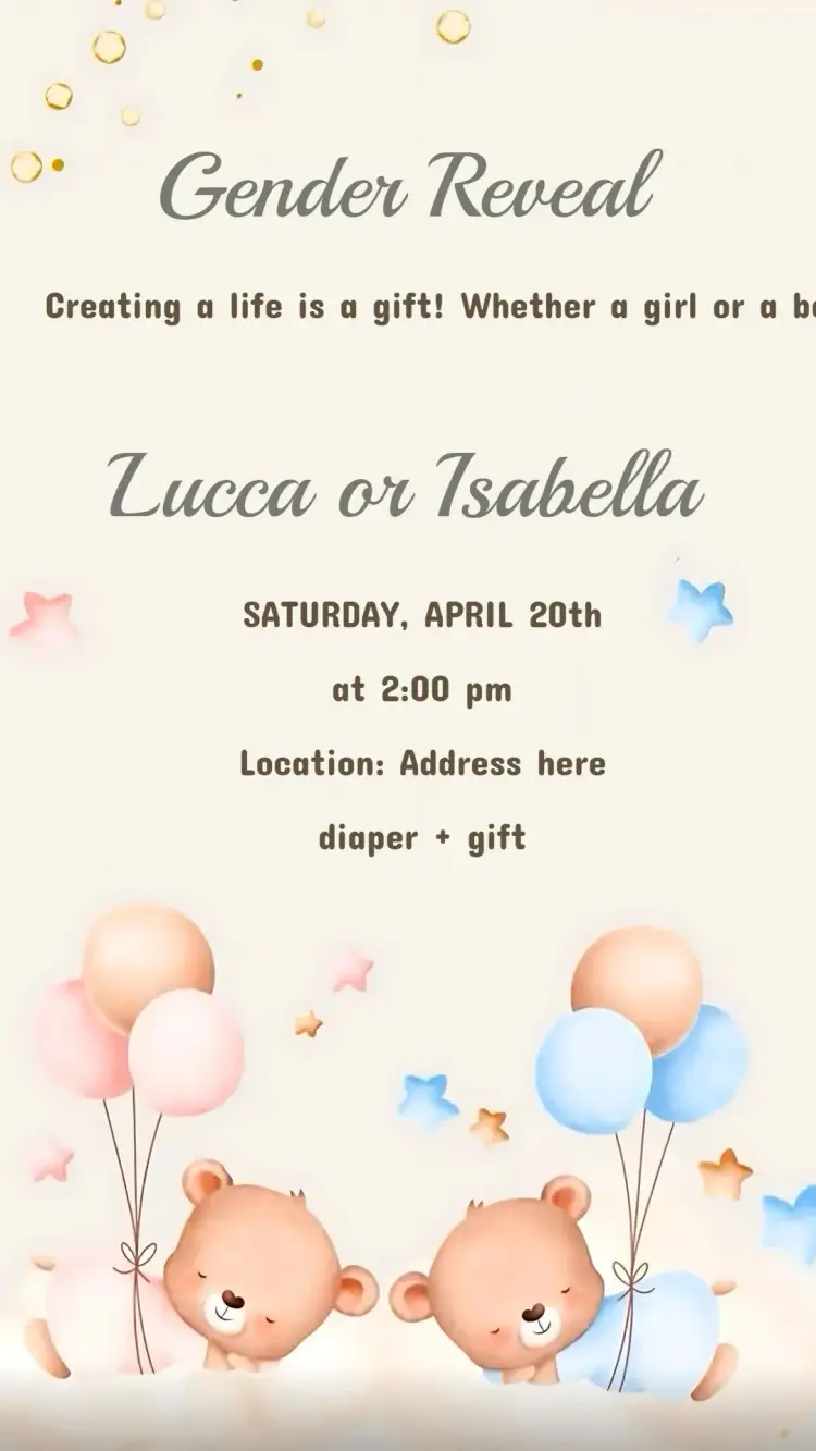 Gender Reveal Tea Invitation