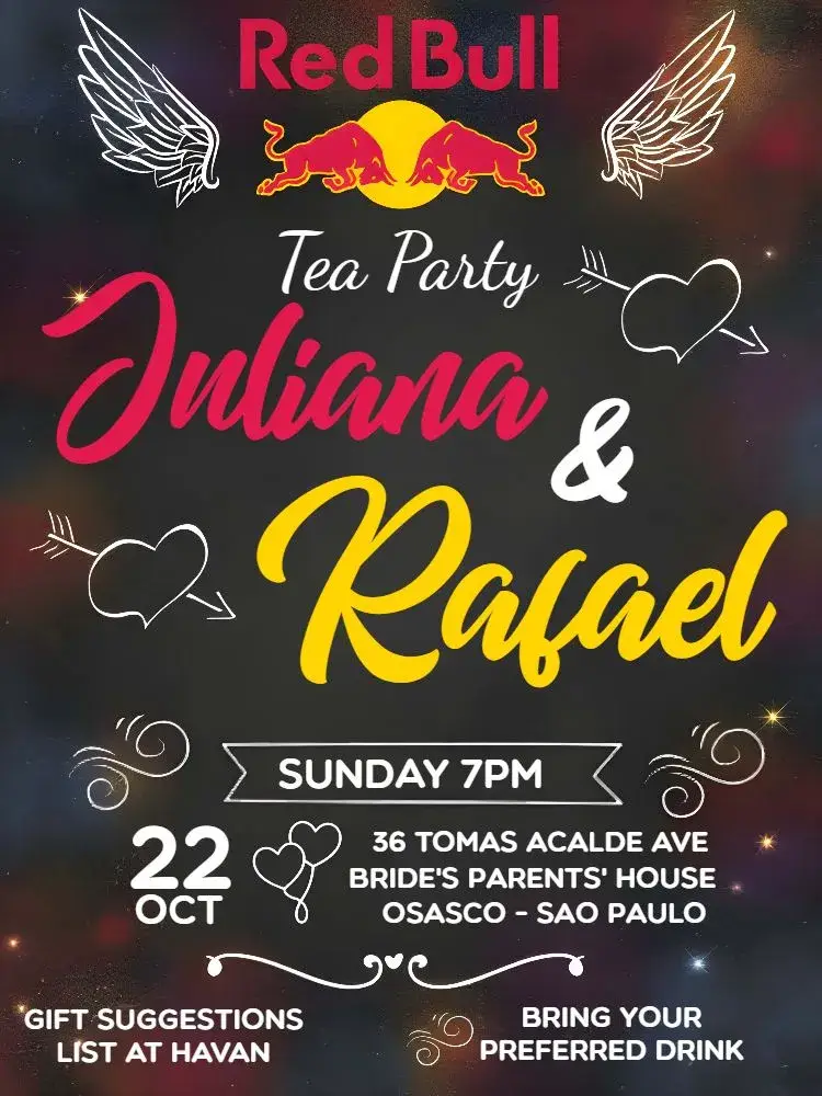 Red Bull Tea Bar Shower invitation