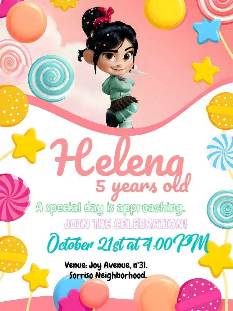 Vanellope Von Schweetz Game invitation