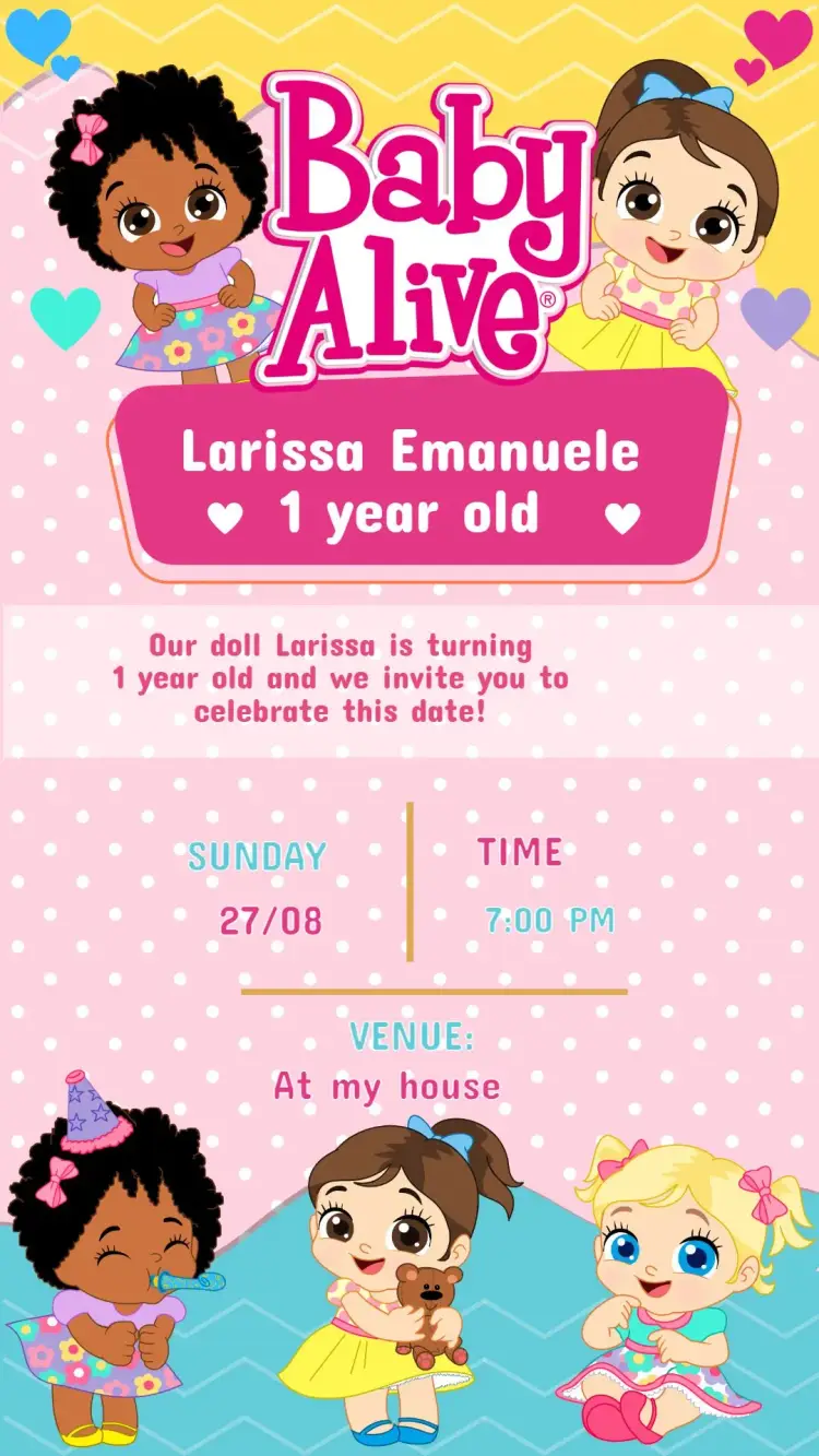 Baby Alive Birthday Invitation