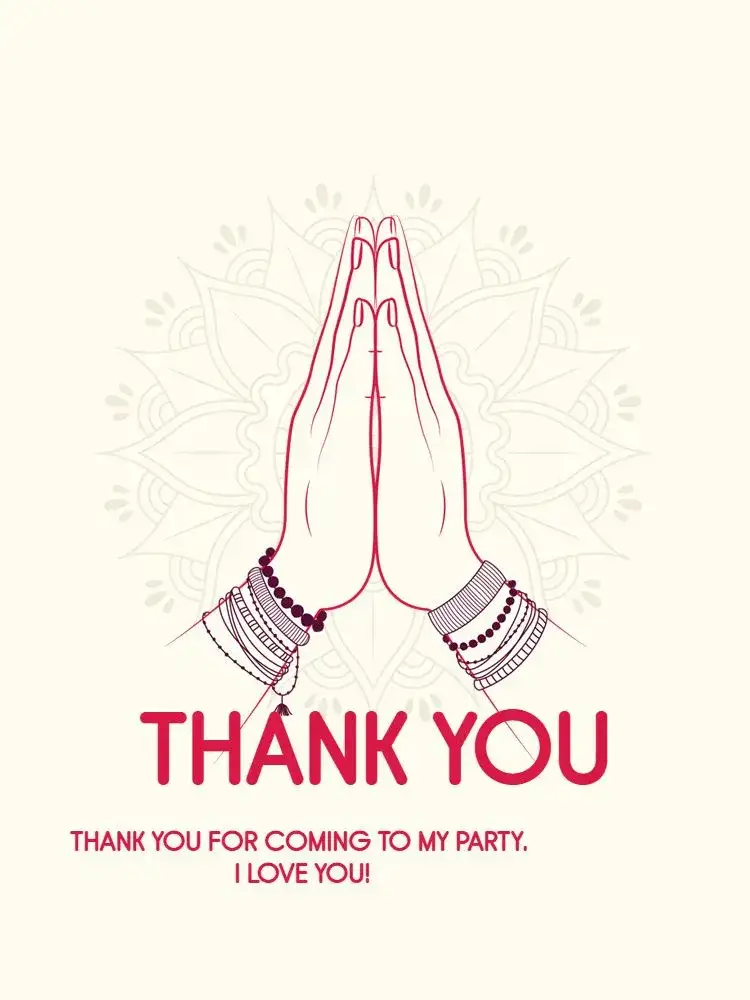 Delicate Boho Personalized Thank You Card