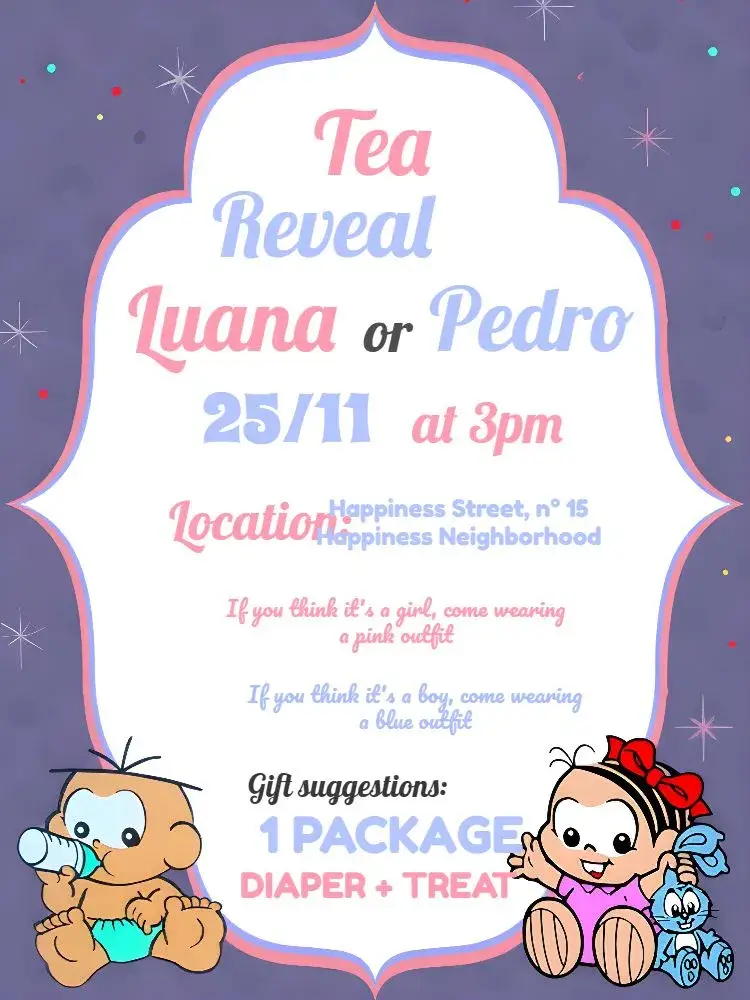 Monica's Baby Pink Gender Reveal Tea Party invitation