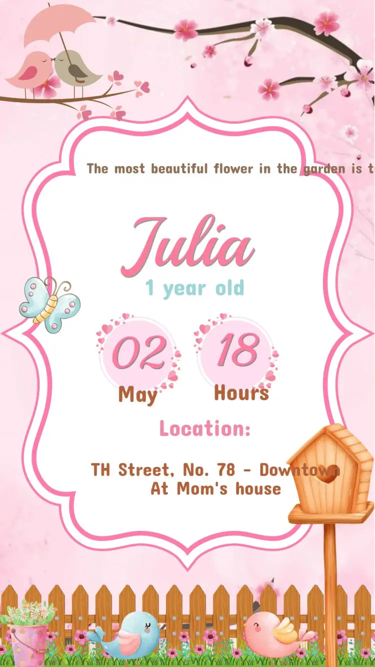 Digital Invitation Enchanted Garden Birthday to Edit