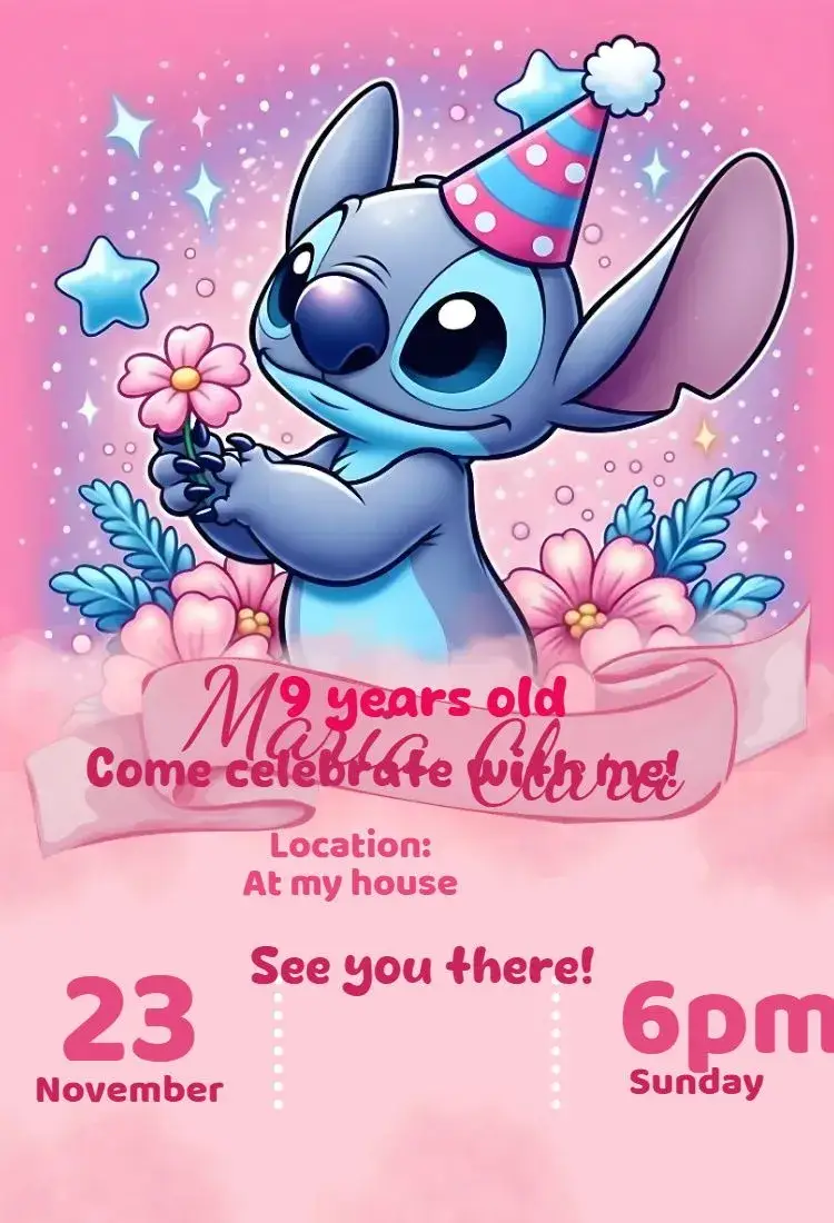 Invite digital stitch invitation editable and customizable