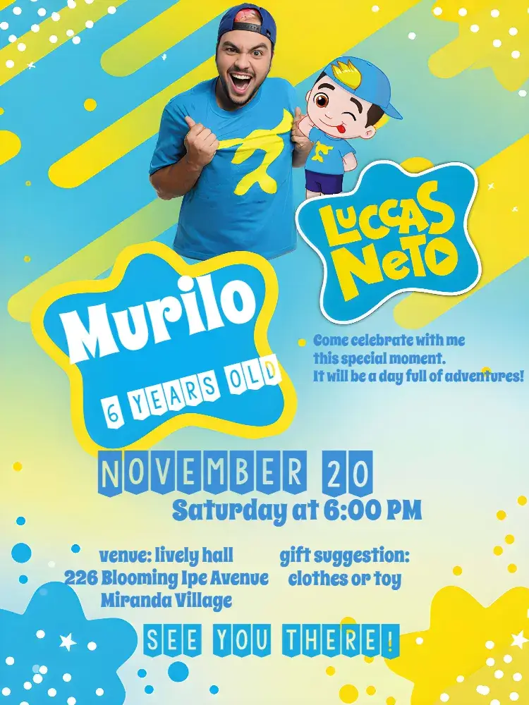 Luccas Neto Digital invitation