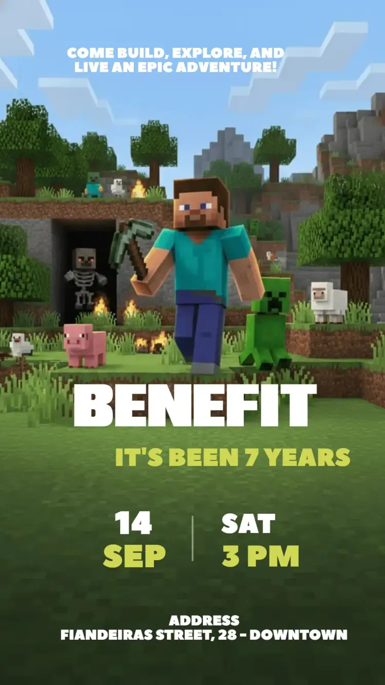 Digital Minecraft Invitation