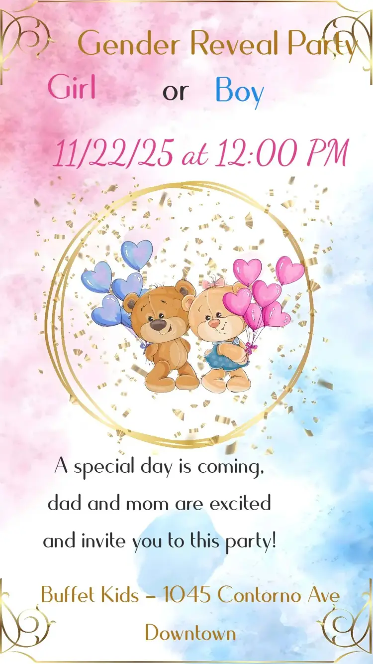 Gender Reveal Party invitation