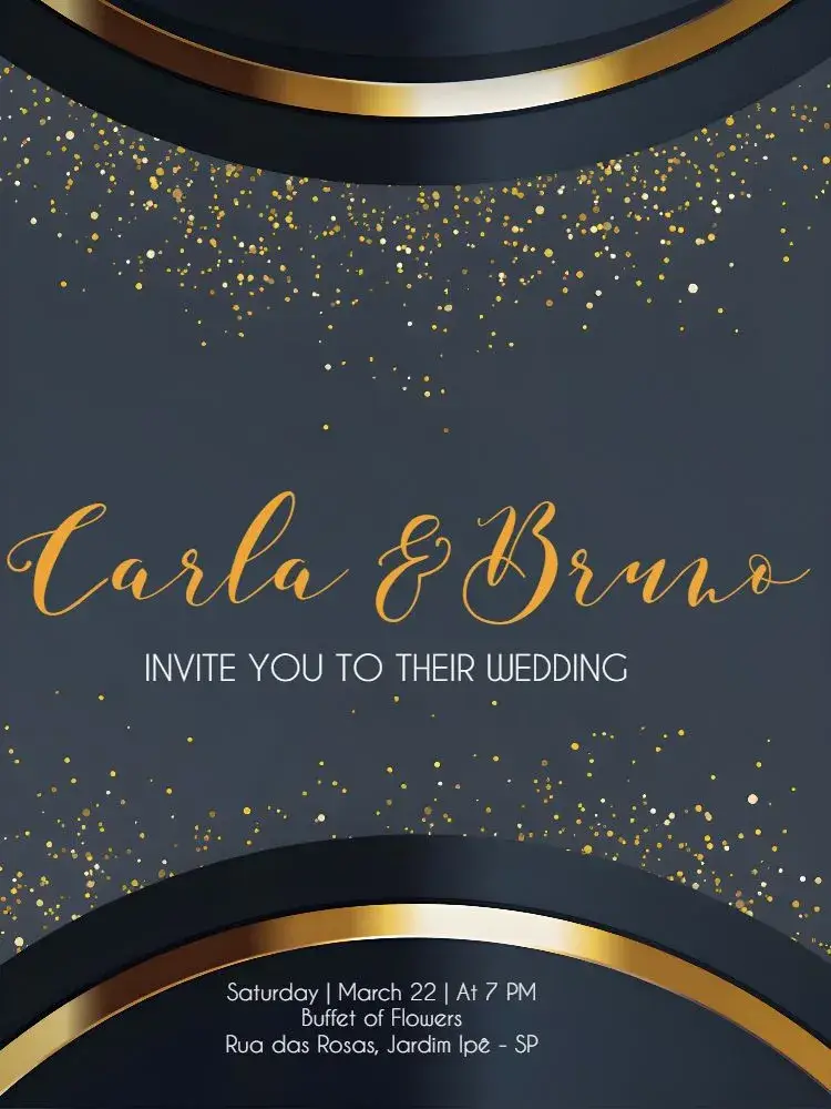 Elegant Black Wedding invitation