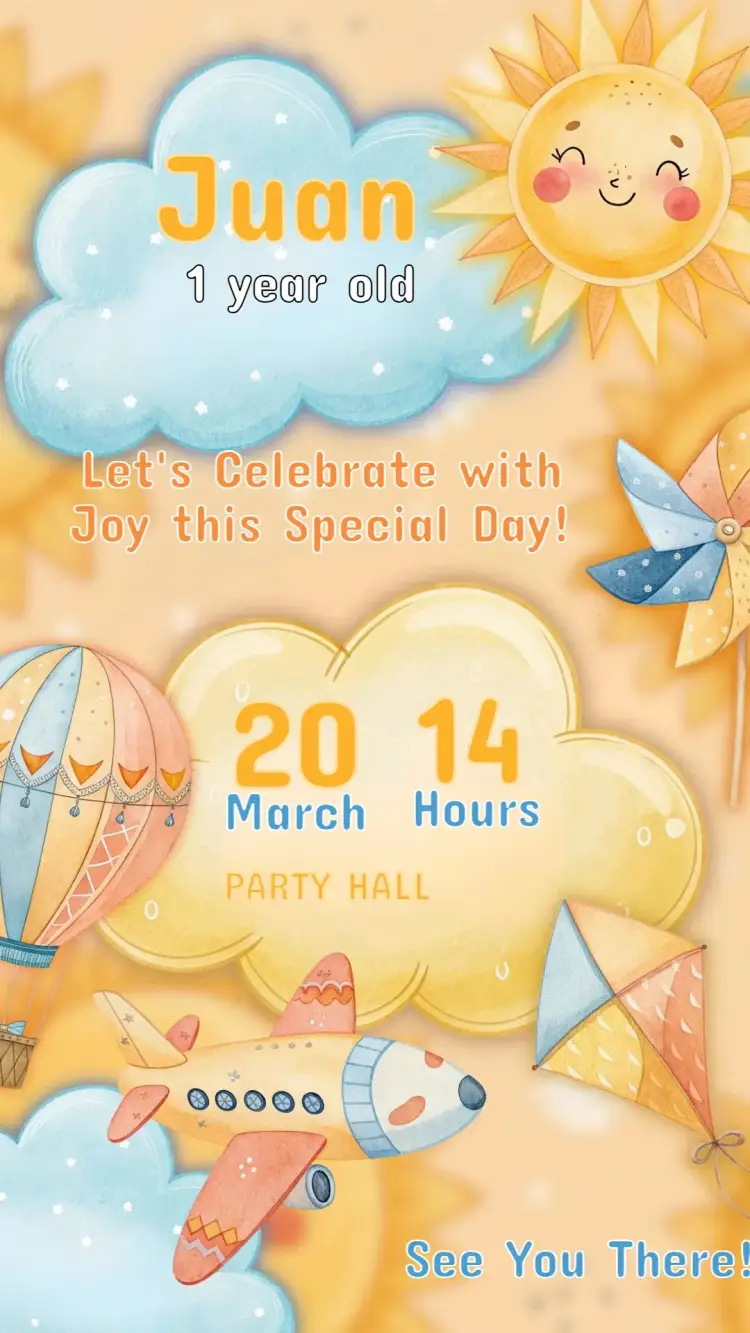 Children's Birthday Invitation Sunbeam