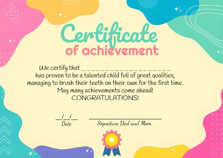 Colorful Courage Children's Achievement Certificate invitation