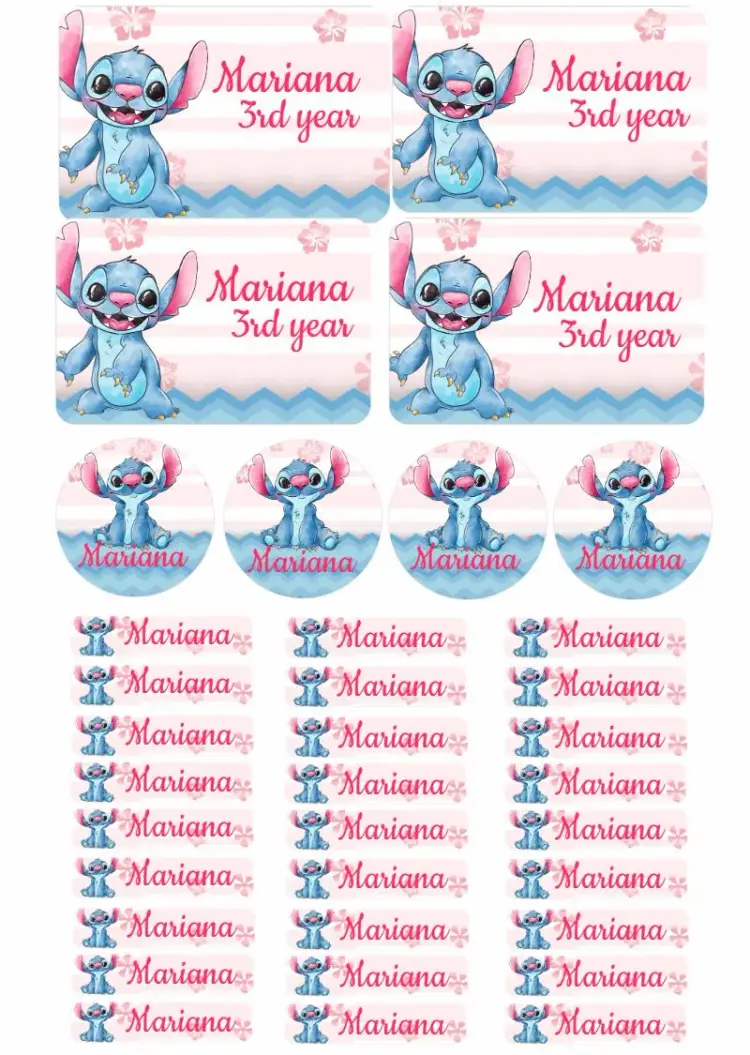 Watercolor Stitch School Label invitation