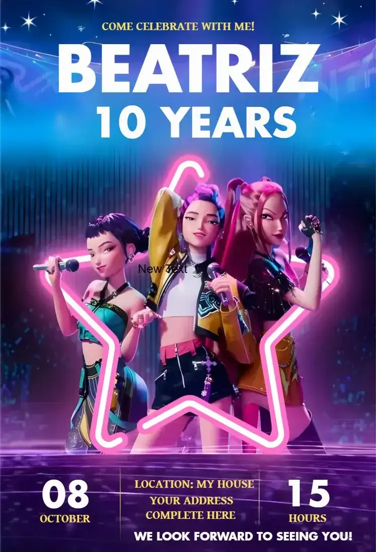 Invitation Birthday Kpop Warriors