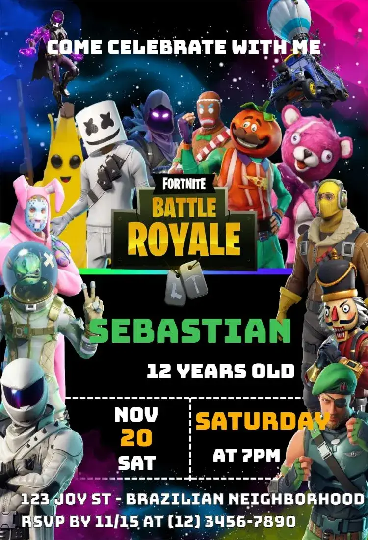 Fortnite Battle Royale invitation
