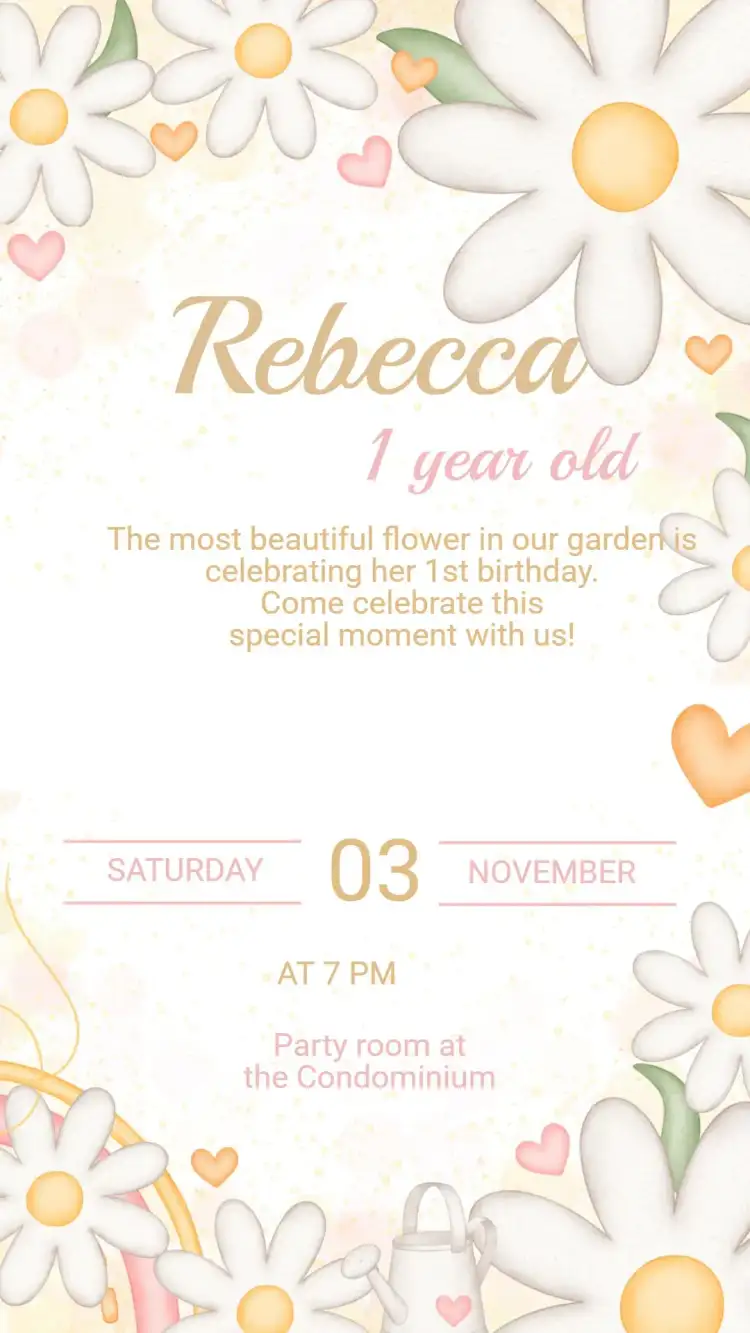 Children's Birthday Invitation Daisy