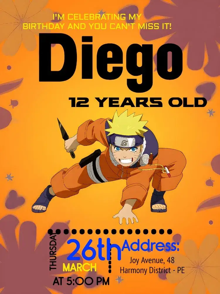 Naruto Background invitation