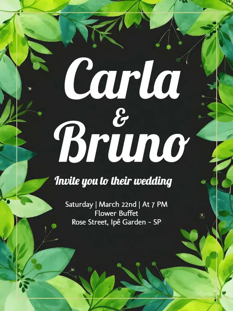 Floral Foliage Wedding invitation