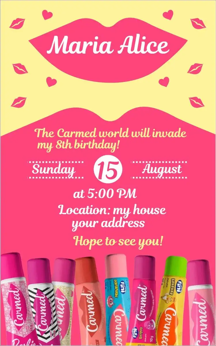 Invite Carmed 3 editable and customizable