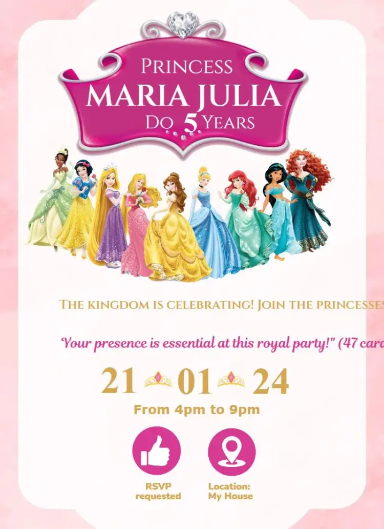 Invite Royal Party editable and customizable
