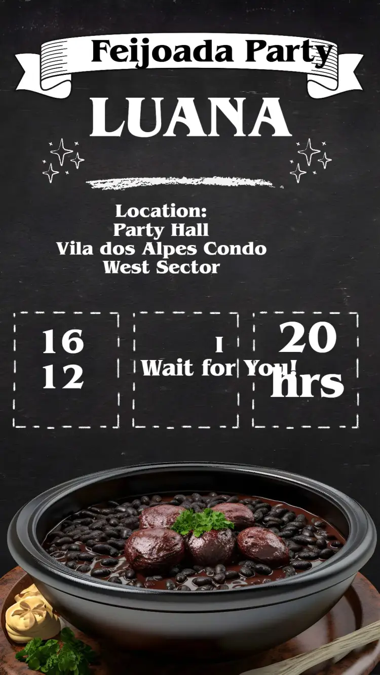Invite Feijoada editable and customizable