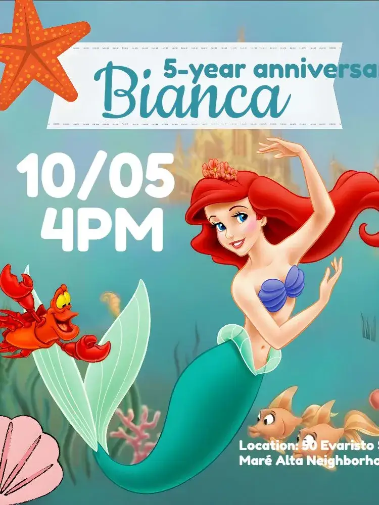 Invitation The Little Mermaid White – Most searched for theme navy blue, costume party, colorful, children's, fun