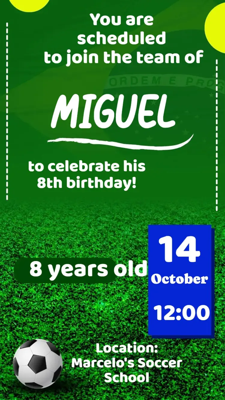 Invite Soccer editable and customizable
