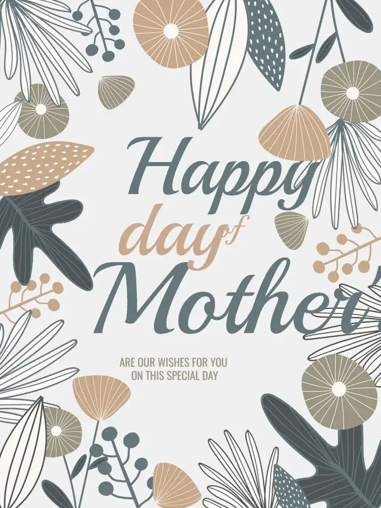 Invitation How to Make Creative Delicate Blue Mother's Day Card – Card theme floral, delicate, blue, beige, minimalist