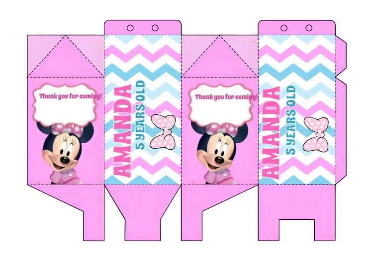 Minnie Mouse Girl Milk Box invitation