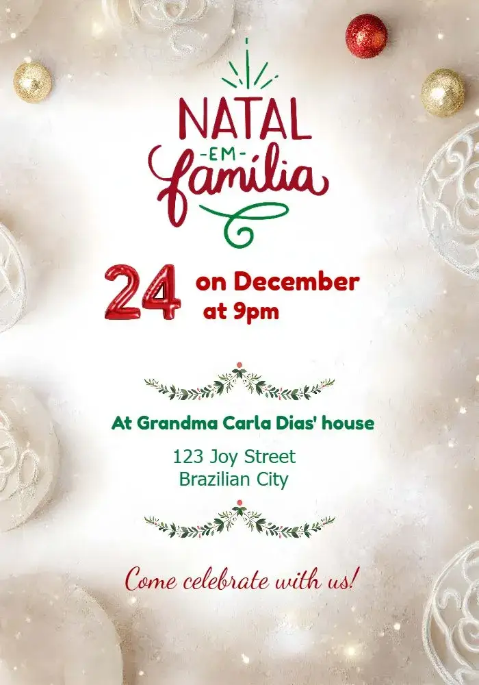 Invitation Christmas Party Decoration – Commemorative Dates theme golden, minimalist, festive, modern, elegant, cozy