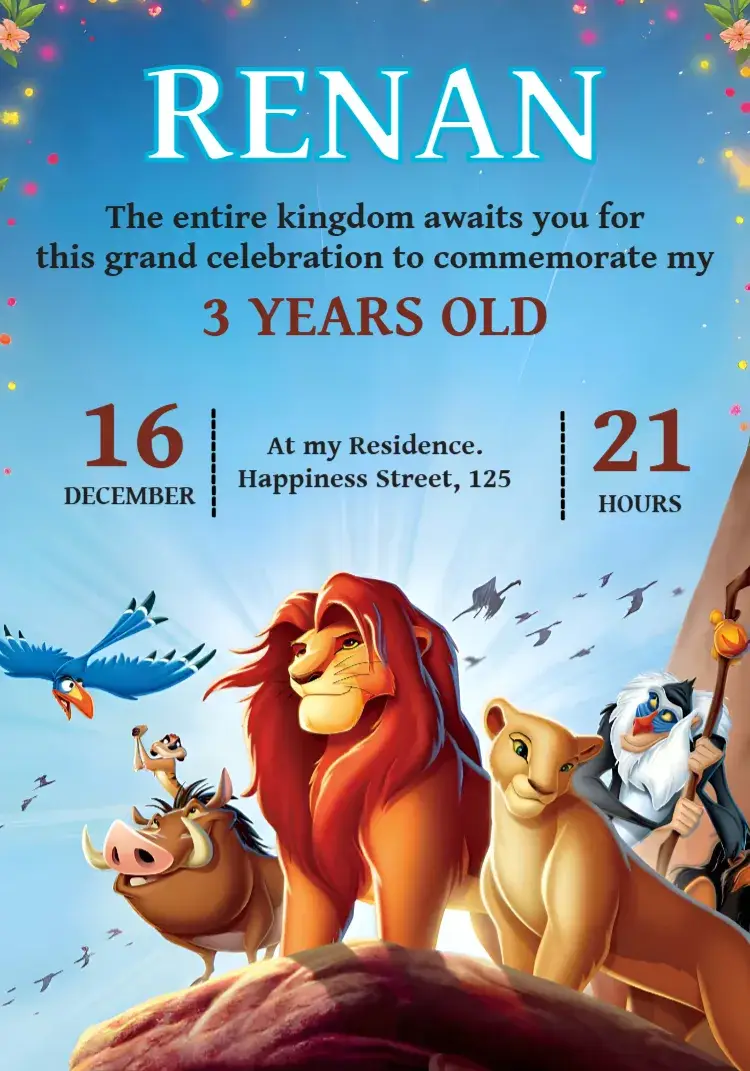 The Lion King invitation