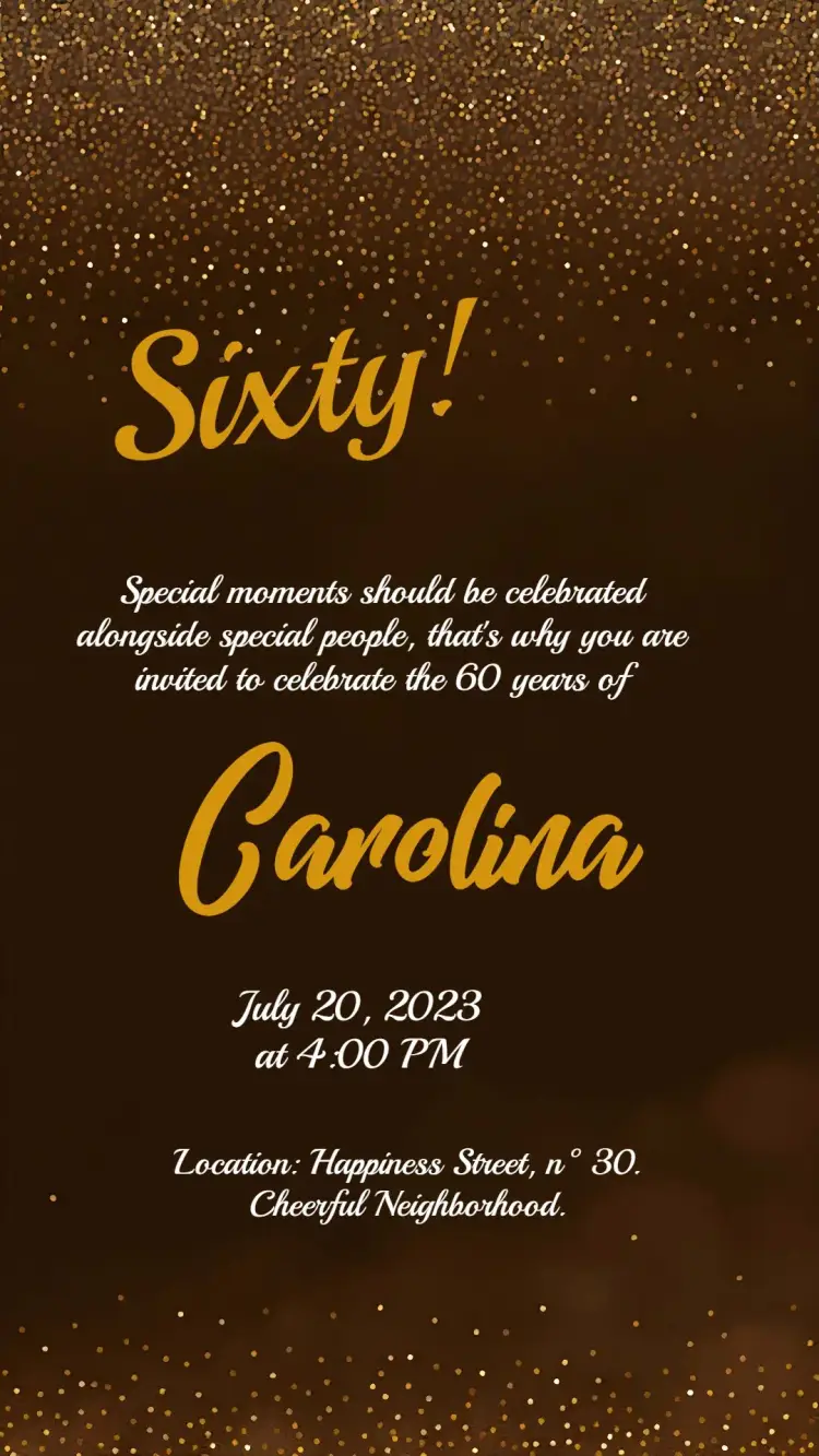 Invite Glitter 50 editable and customizable
