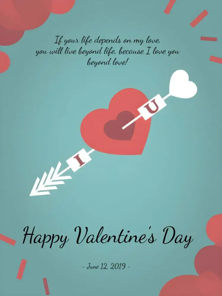 Invitation Valentine's Day Postcard – Most searched for theme red, romantic, hearts, minimalist, modern, passionate