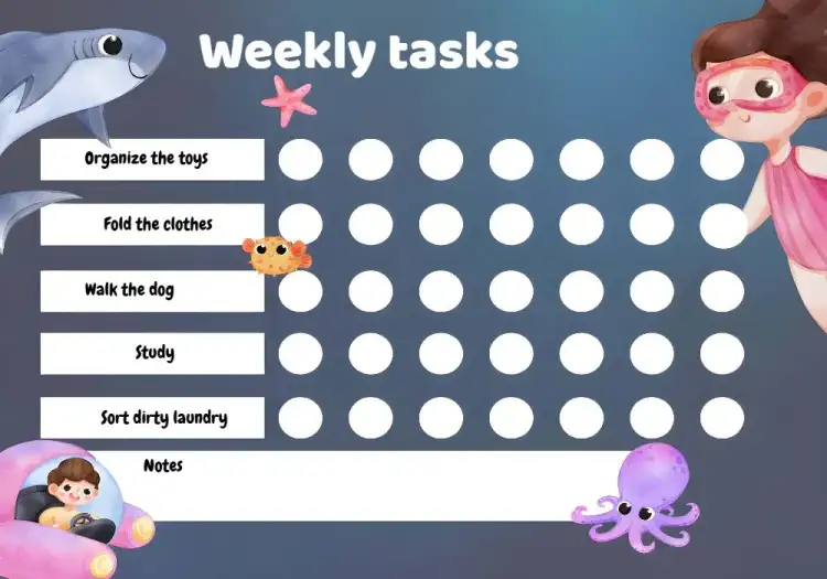 Activities Board - Under the Sea Girl Incentive