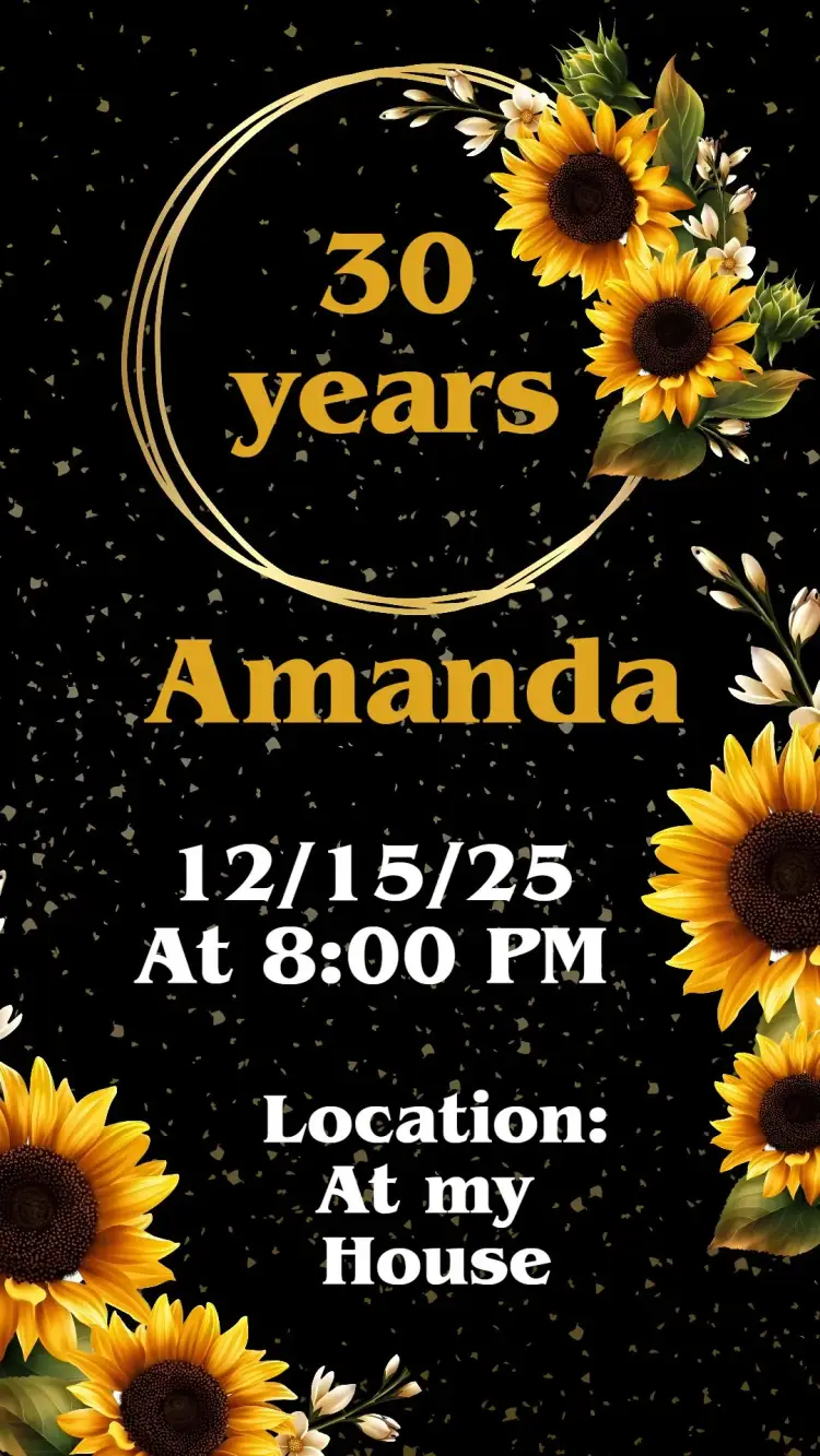 Invite Sunflower editable and customizable