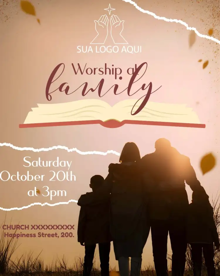 Family Worship Art Church Flyer