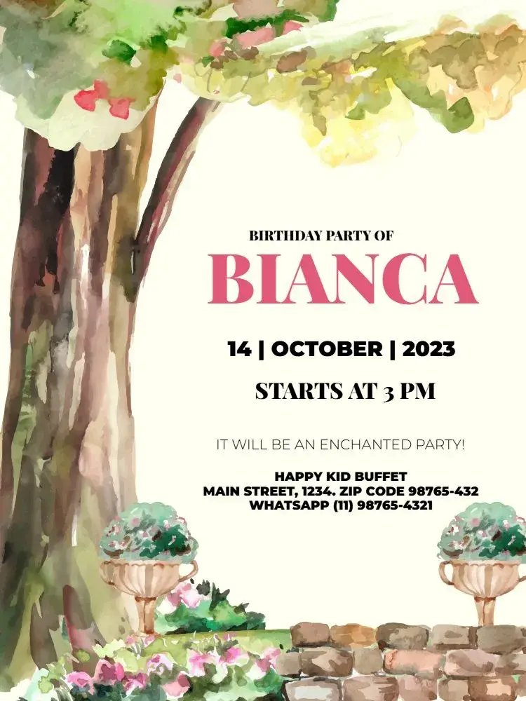 Enchanted Delicate Forest invitation