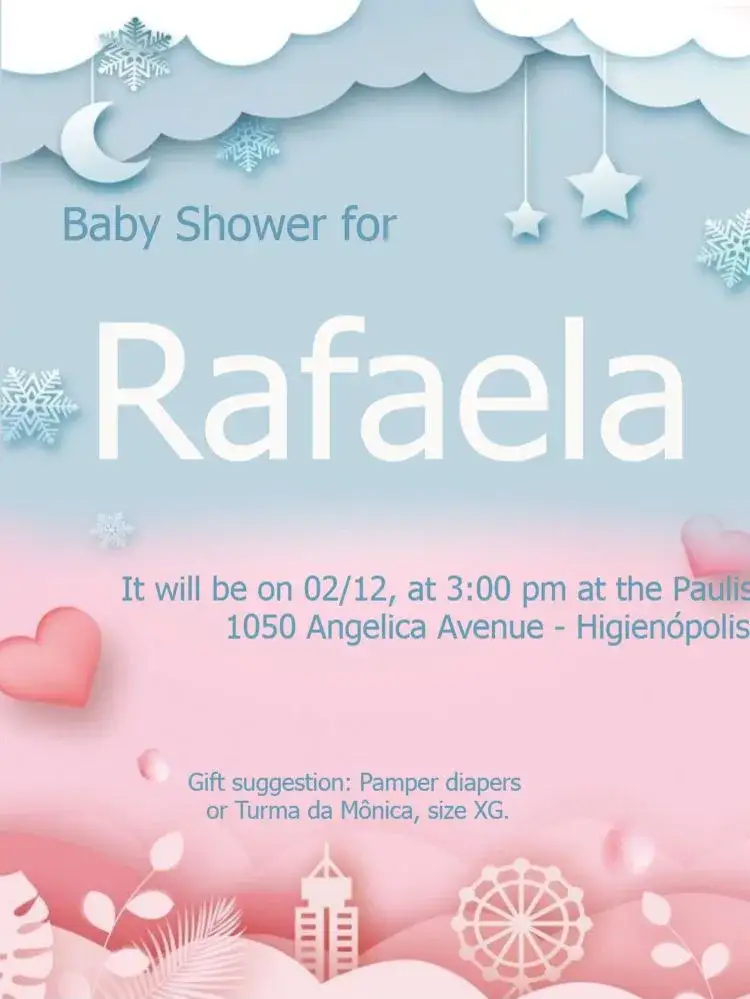 Invitation Baby Shower With RSVP To Edit White – Raffle Tea theme blue, white, yellow, floral, children's, playful