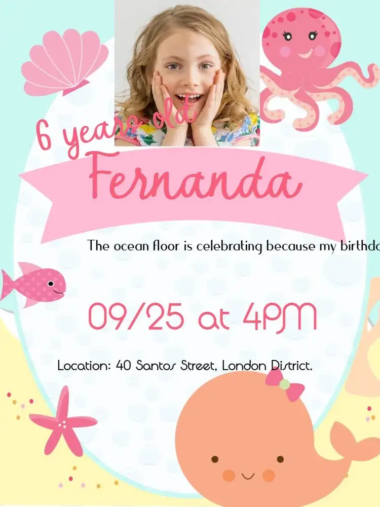White Under the Sea invitation
