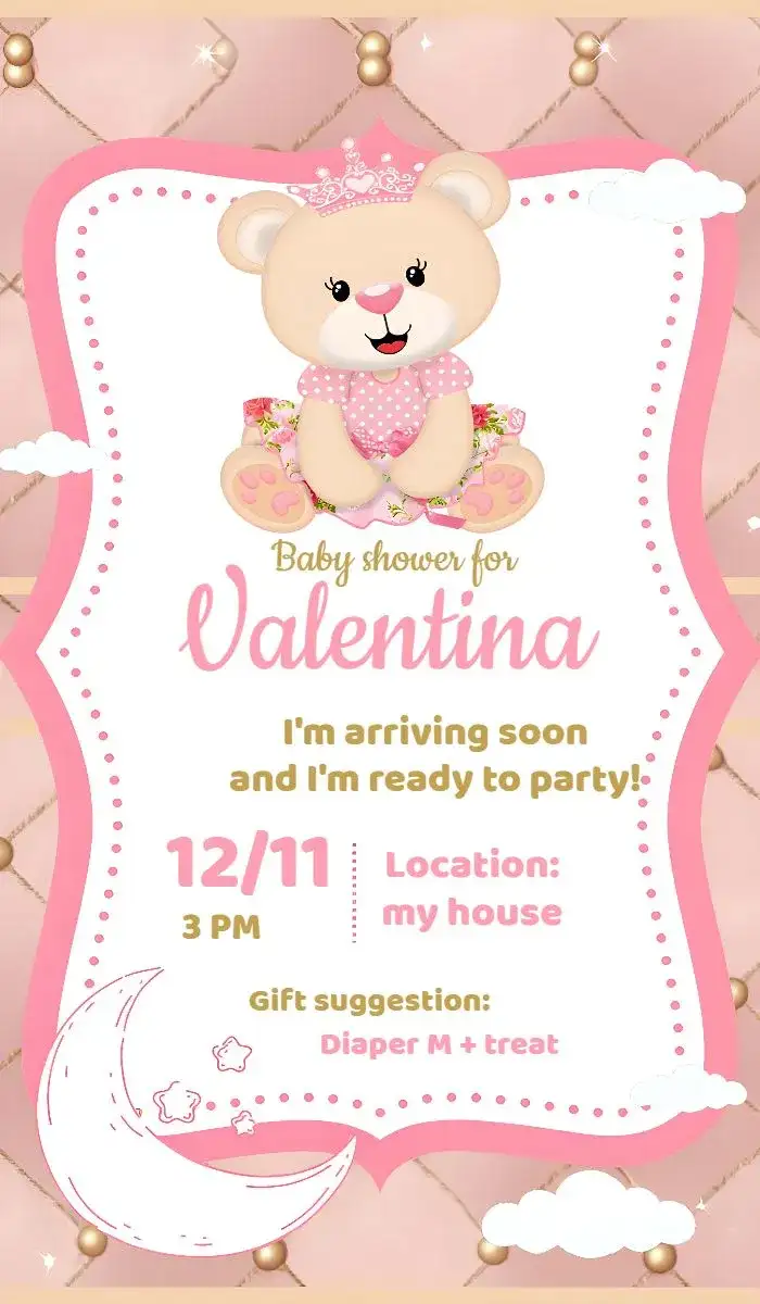 Princess Teddy Bear Baby Shower