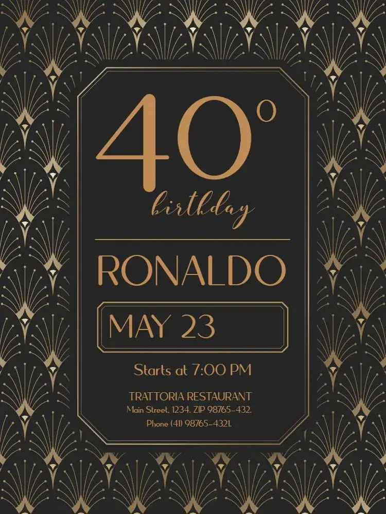 40 Years Classic Party invitation