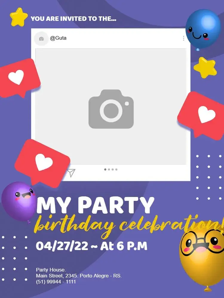 Social Media Liked Party invitation