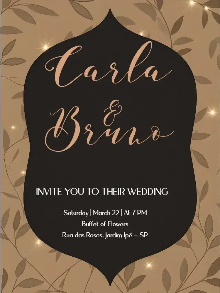 Elegant Black Wedding invitation