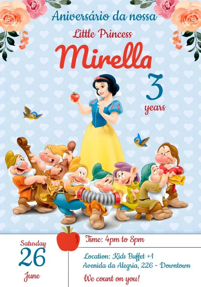 Snow White And The 7 Dwarfs invitation