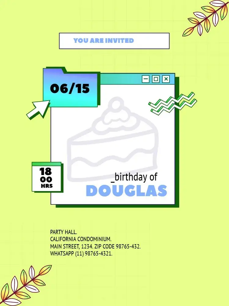 Modern Adult Male invitation