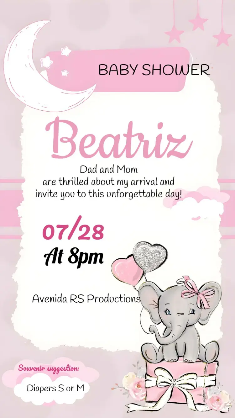 Elephant Baby Shower Gender Reveal invitation