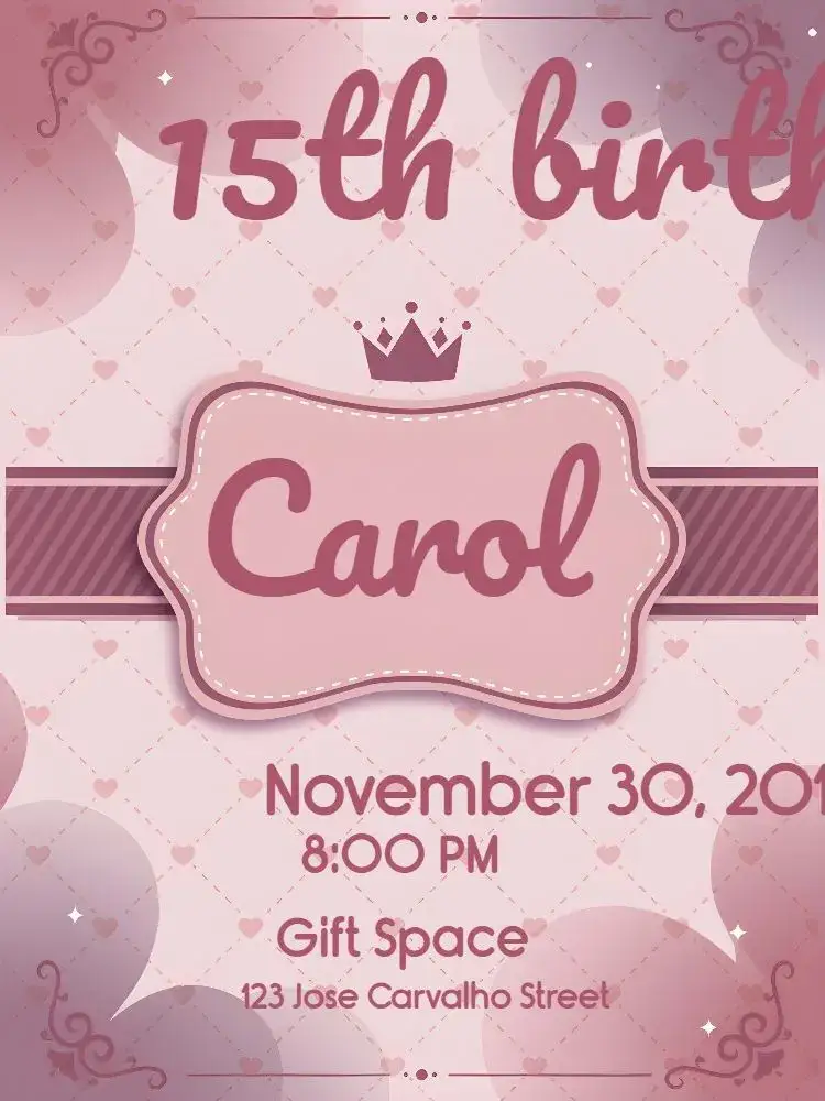 Invitation 15 Years Pink - Pink Reign – Sweet 15 theme pink, rosa, luxurious, princess, sophisticated