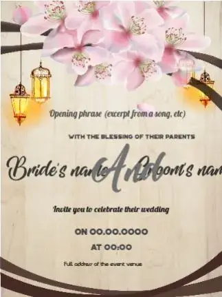 Flowered Pink Wedding invitation