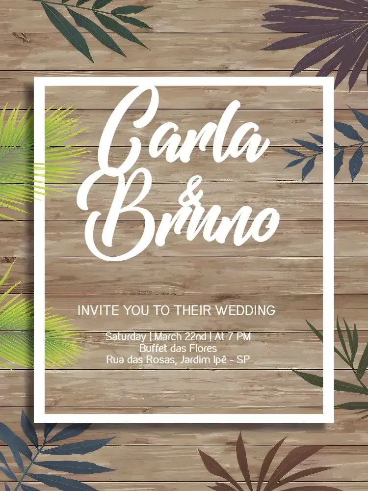 Invitation Tropical Foliage Wedding – Wedding theme tropical, green, natural, modern, rustic, elegant