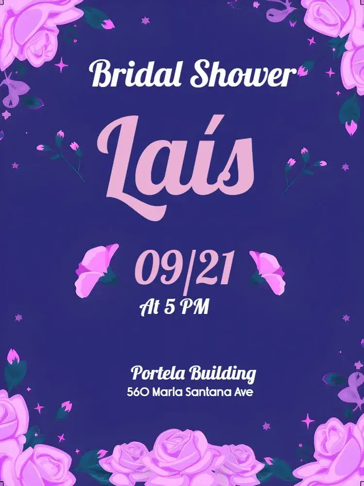 Invitation Floral Bridal Shower with Friends – Bridal Shower theme floral, modern, elegant, purple, feminine, casual