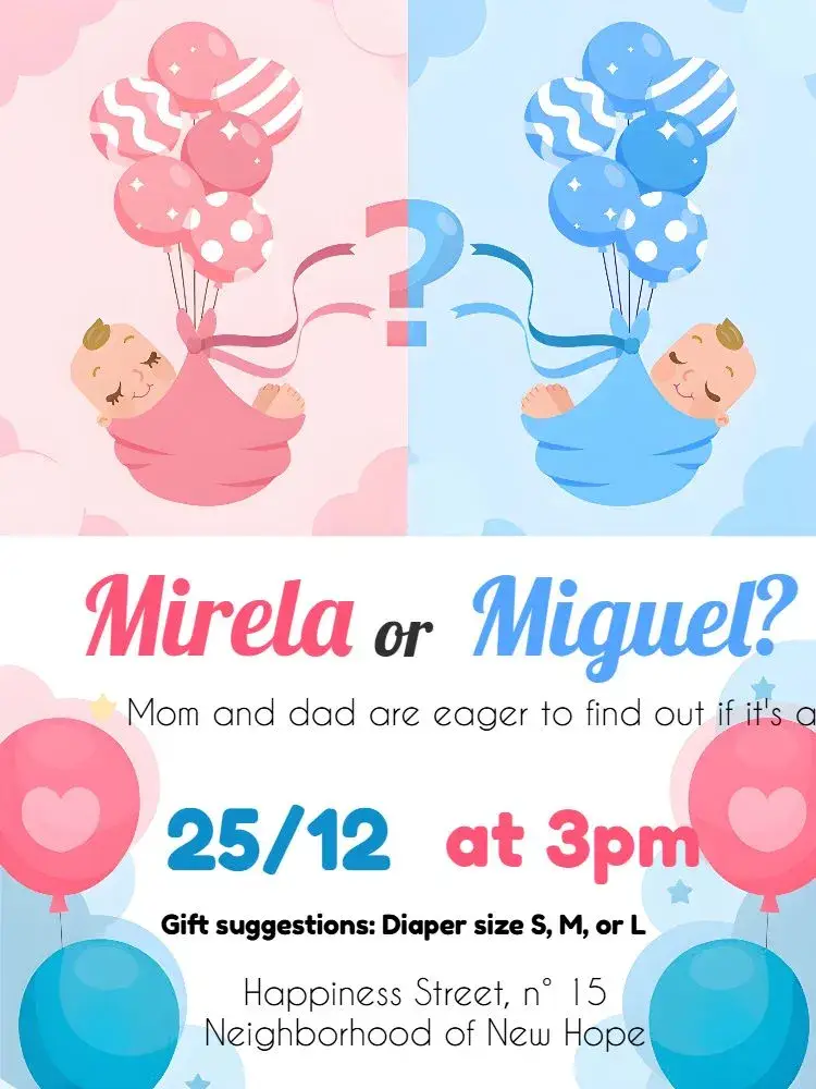 Baby Gender Reveal Tea Party invitation